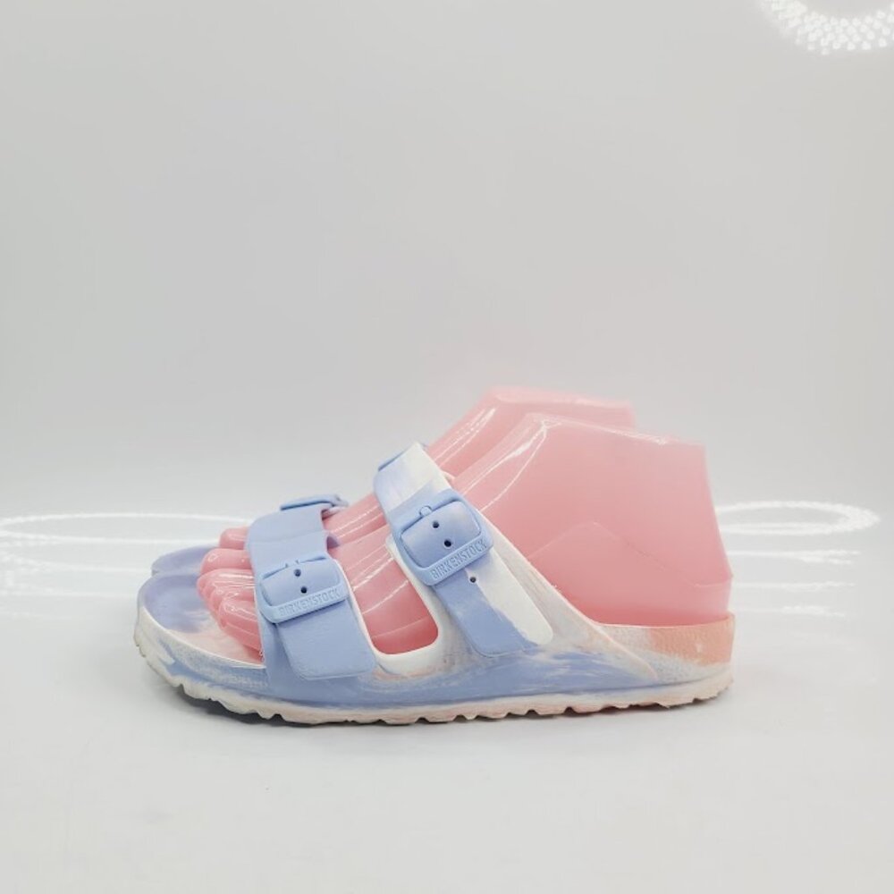 Birkenstock Women's Skyblue Coral Arizona Dual Strap Slide‎ Sandal Size 5 - Picture 2 of 7